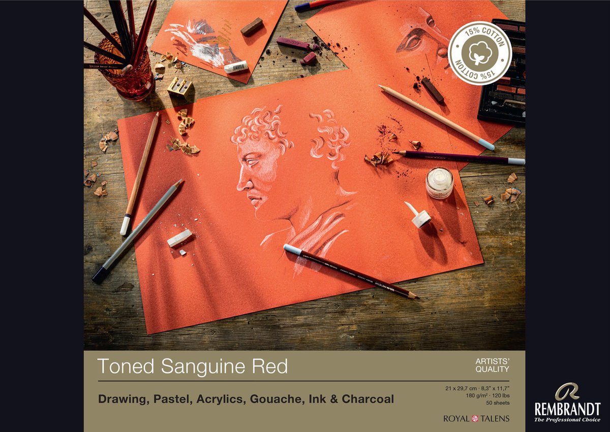 Rembrandt Toned Sanguine Red Paper Pad A4