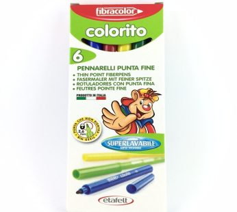 Fine Point Super washable Markers 6 Pcs Fibracolor