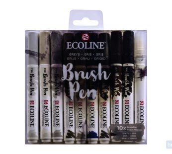 Ecoline Brush Pen Set of 10, Greys Colors