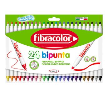 Fibracolor Bipunta Twin Tip Fiber Pen 24 set