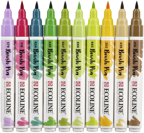 Ecoline Brush Pen Set of 10 - Botanic