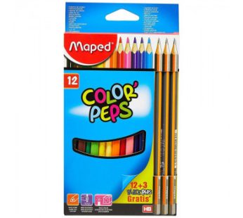 Maped Lapsa me Ngjyra 12 Color`Peps + 3 Grafiti